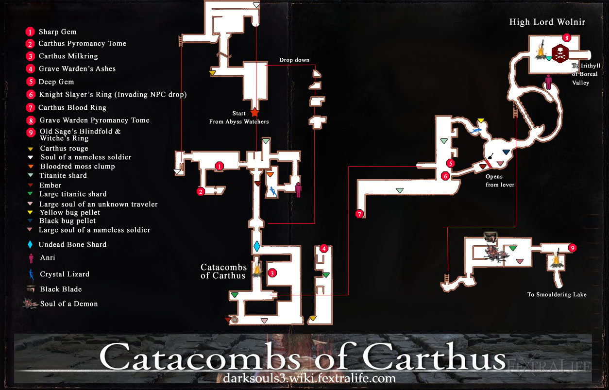catacombs of carthus map dks3