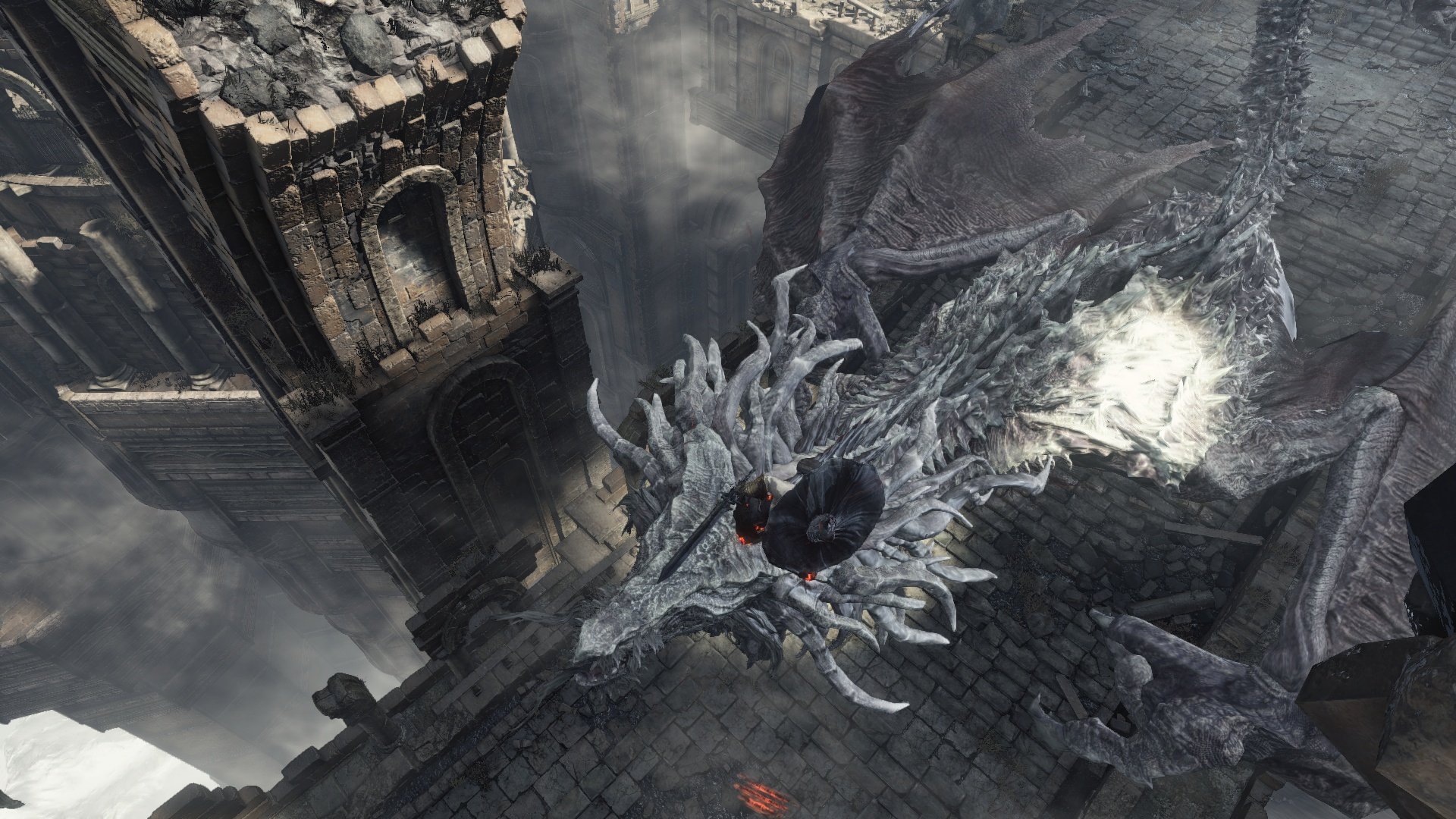 Jump attack onto the Ancient Wyvern's head