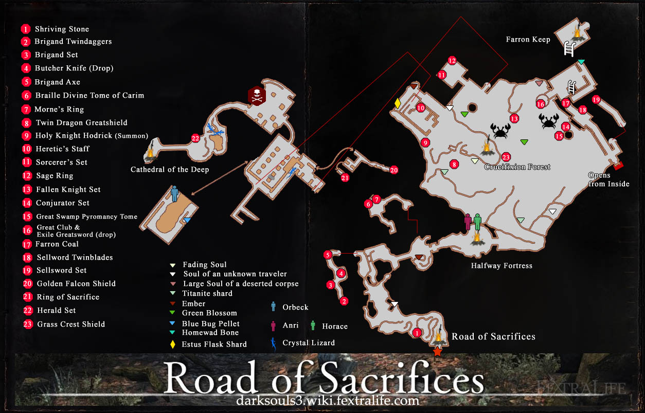 road of sacrifices map